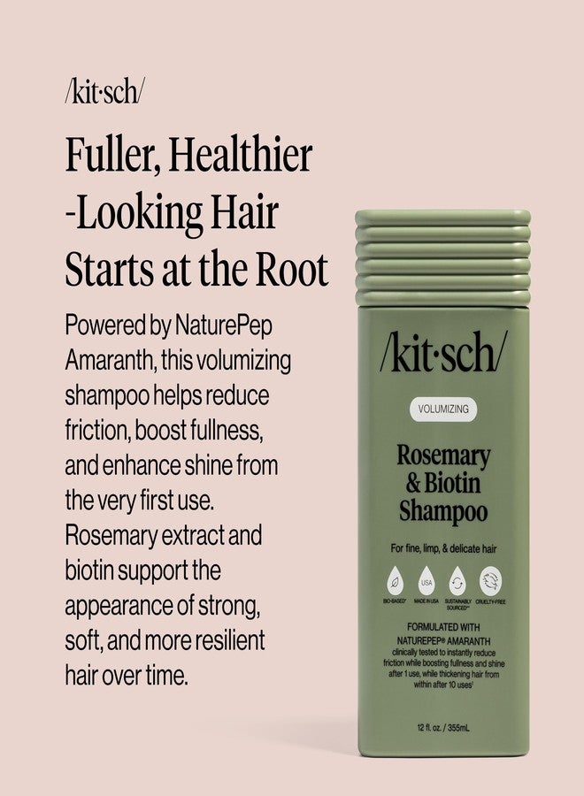 Kitsch Volumizing Rosemary & Biotin Liquid Shampoo for Hair Growth – Shampoo for Men and Women, Boosts Fullness & Shine After 1 Use – Clean Bio-Based Hair Care, Color-Safe, Made in USA – 12 oz - Image 5